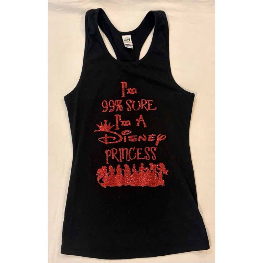 Kavu Girls Black Racerback Tank Top Size Small Disney Princess Shirt Kid 11x22